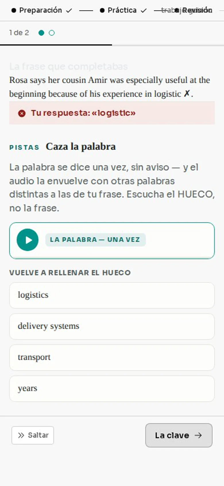 Se corrige al momento